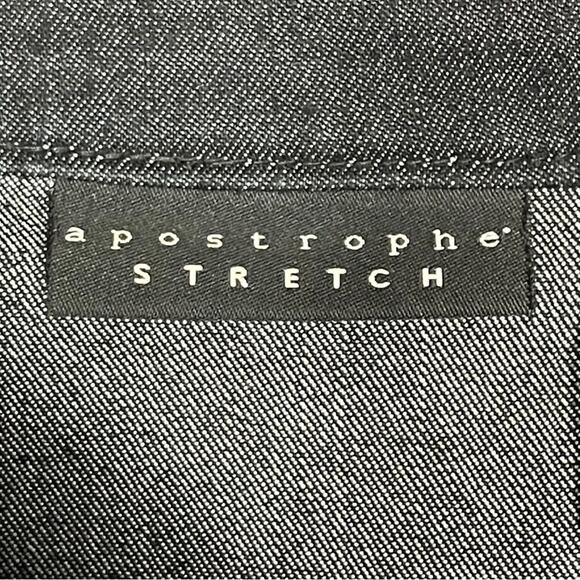 Apostrophe Jean jacket black stretch denim zipper pockets tailored size 8 NWOT - Picture 4 of 5